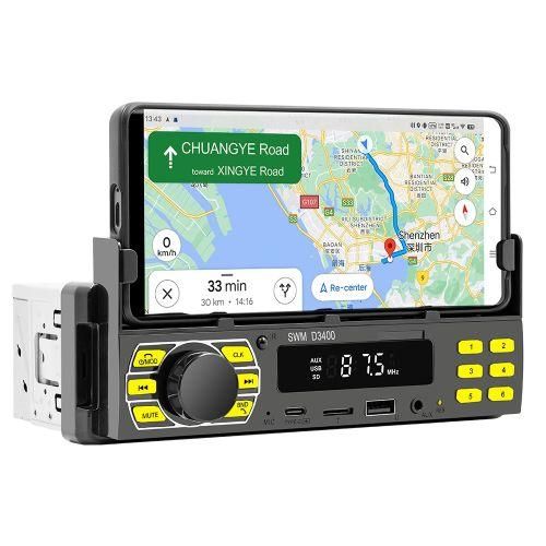 Radio Auto Bluetooth MP3 avec Support Téléphone Intégré – Assistant Vocal & GPS de Voiture