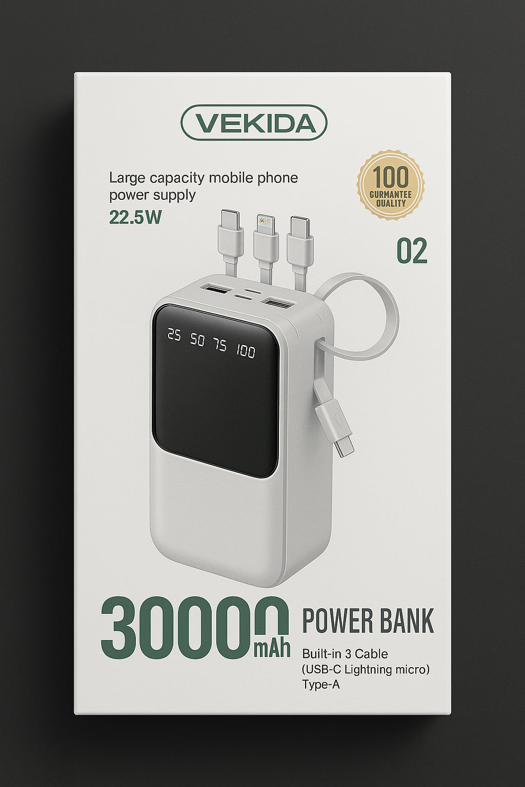 Power Bank VEKIDA 30 000mAh