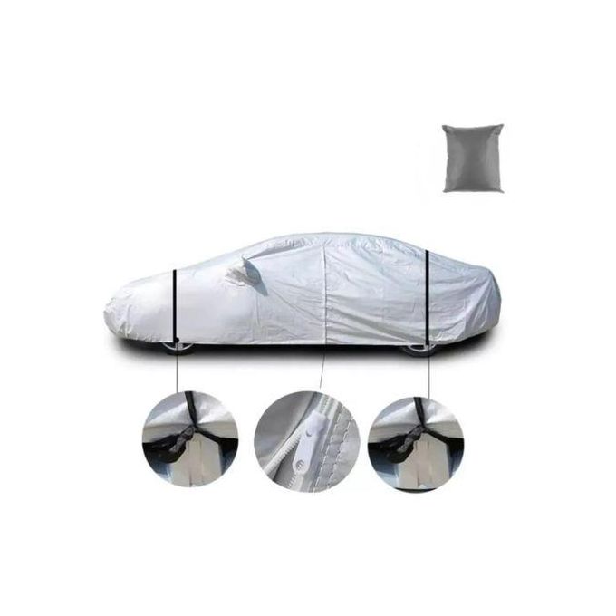 Housse De Voiture Universelle Imperméable Avec Réfléchissant  –  Couleur Argent