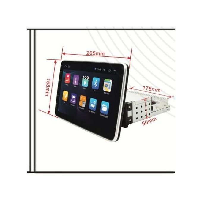 Poste auto écran tactile 10 pouces Android rotation Wi-Fi USB GPS