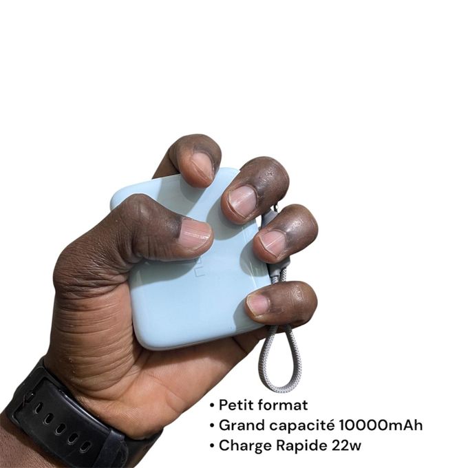 Hepu Mini Power Bank 10000mAh Charge Rapide 22W Hp-A08 Bleu Gris – Type-C Samsung Xiaomi Tecno Iphone 15 Etc