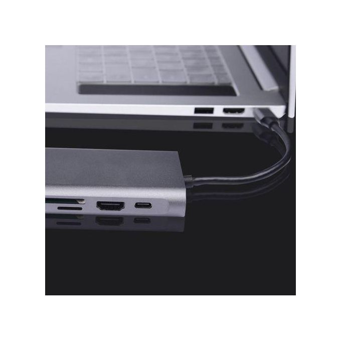 Power Bank USB-C 10-en-1 Multifonction – 4K HDMI, VGA, Gigabit Ethernet &amp; Recharge PD 100W