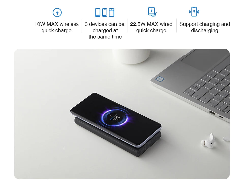 Power Bank Xiaomi sans fil 10000mAh
